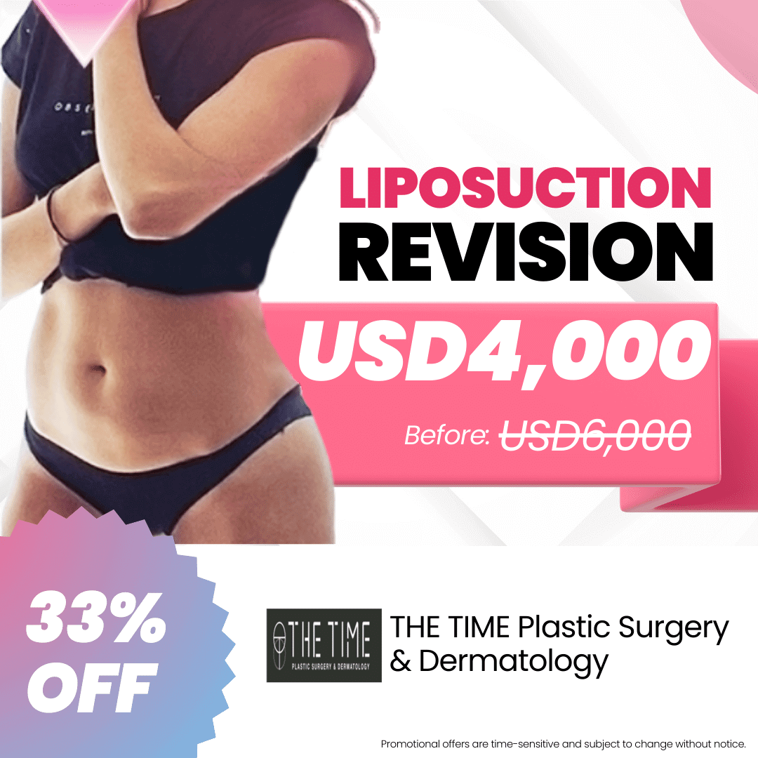 Advertisement: Transform Your Look with Liposuction Revision Cosmetic Surgery Promotion at TIME Plastic Surgery & Dermatology Clinic