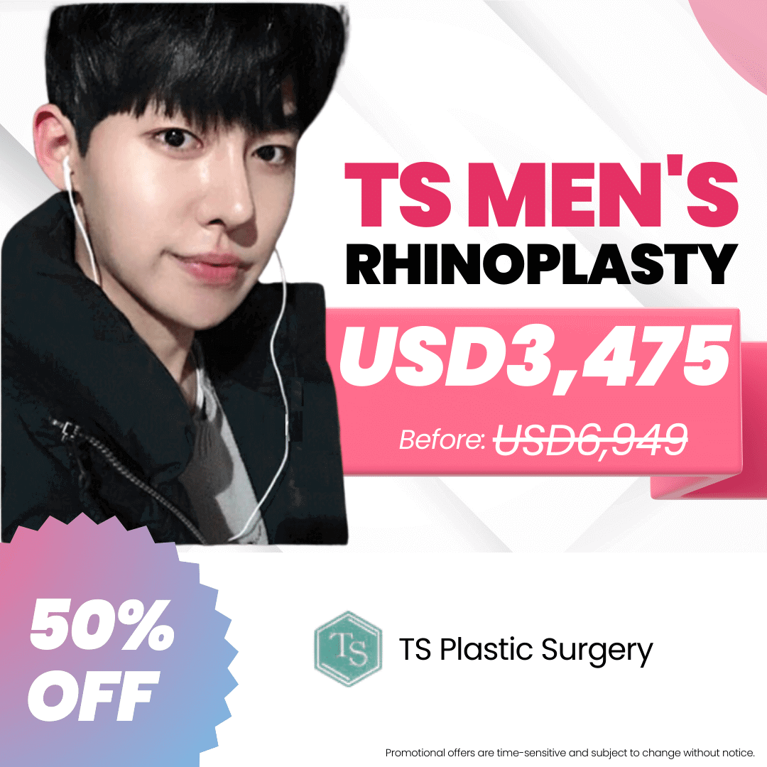 Achieve the Nose You Desire: Advertisement for Rhinoplasty Cosmetic Surgery Promotion for Males at TS Plastic Surgery Clinic