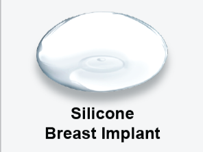 A close-up of a silicone breast implant.